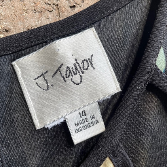 J Taylor Green Retro Geometric 60's Vibe Pullover Shift Knee Length Dress 14 - Picture 4 of 4